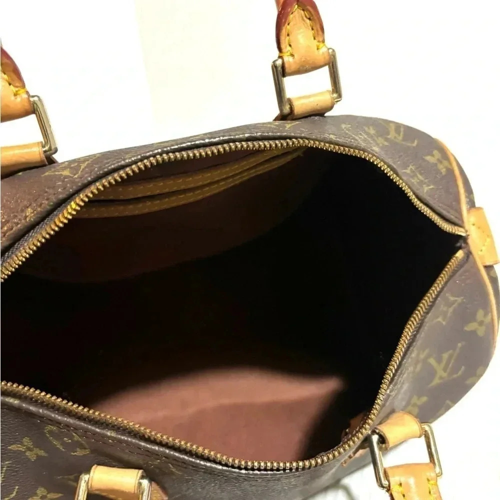 Louis Vuitton monogram speedy 45 vintage brown coated canvas LV top handle bag - Picture 6 of 13